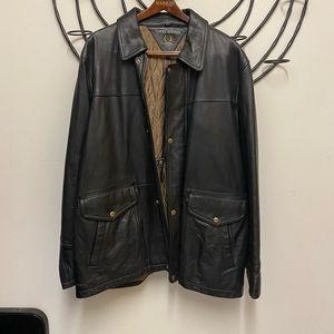 Sz L Men’s Tommy Hilfiger Leather Coat